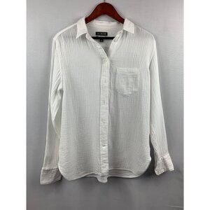 J.Crew White Classic Shirt Womens Size M Cotton Blend